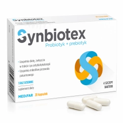 Synbiotex 20 kapsułek probiotyk + prebiotyk