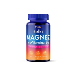 Triggy Żelki Magnez + Witamina B6 o smaku malinowym, 60 szt. Triggy Żelki Magnez + Witamina B6 o smaku malinowym, 60 szt.