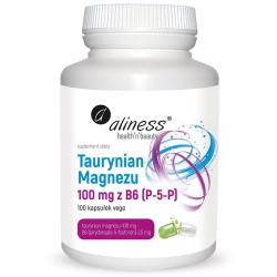 Aliness Taurynian Magnezu + Witamina B6 P-5-P 100 kapsułek