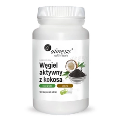 Aliness Węgiel aktywny z kokosa 100 kapsułek