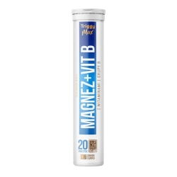Triggy Magnez + Vit B, tabletki musujące, smak czarna porzeczka, 20 szt.