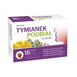 Tymianek Podbiał Na Gardło Smak Malinowy 16 pastylek