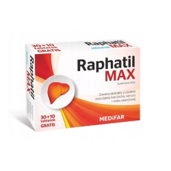 Raphatil Max na wątrobę i wzdęcia, 40 tabletek