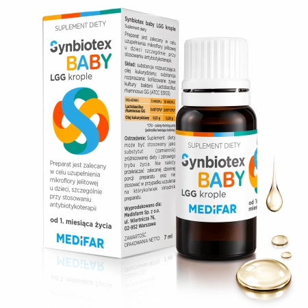 Synbiotex Baby LGG Krople 7 ml od 1 Miesiąca Życia