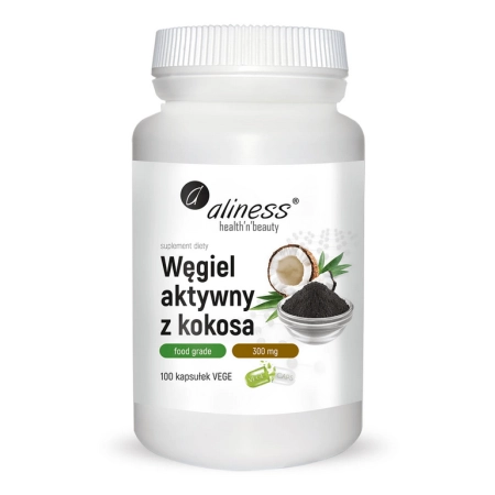 Aliness Węgiel aktywny z kokosa 100 kapsułek