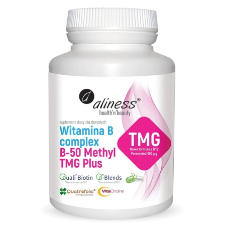 Aliness Witamina B Complex B-50 Methyl TMG Plus 100 kapsułek