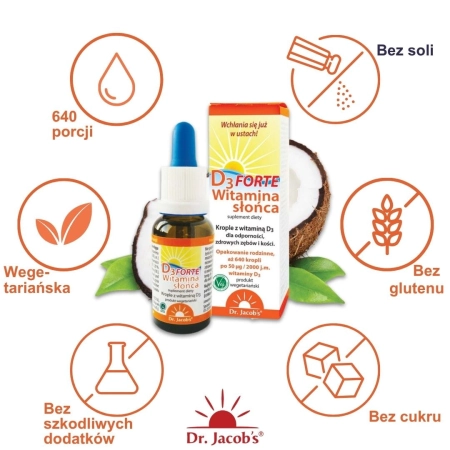 Witamina D3 forte krople Dr Jacob’s 20 ml