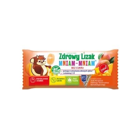 Zdrowy Lizak Mniam-mniam, smak mango, 1 sztuka