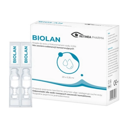 Biolan 0,15% krople do oczu 20 minimsów – łagodzące nawilżenie oczu