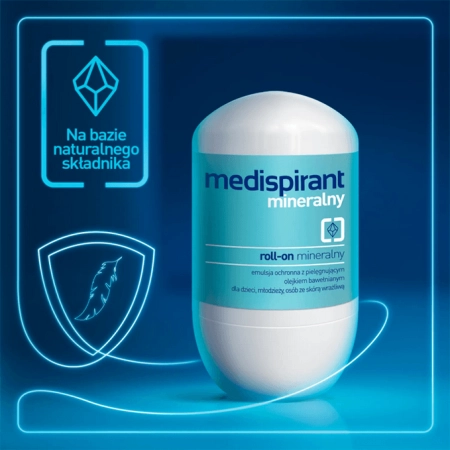Medispirant Mineralny, emulsja ochronna roll-on, dla dzieci, młodzieży i osób ze skórą wrażliwą, 40 ml