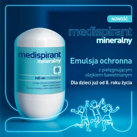 Medispirant Mineralny, emulsja ochronna roll-on, dla dzieci, młodzieży i osób ze skórą wrażliwą, 40 ml