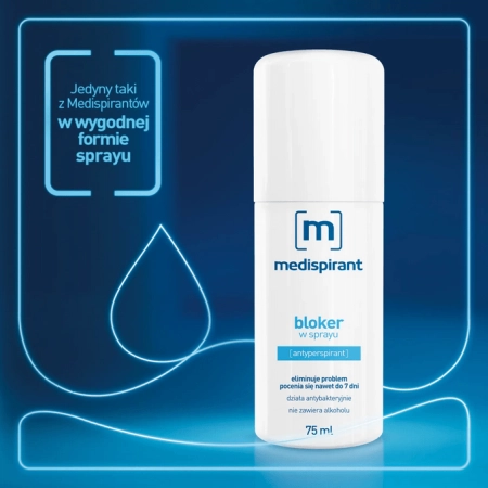 Medispirant, bloker w sprayu, antyperspirant, 75 ml