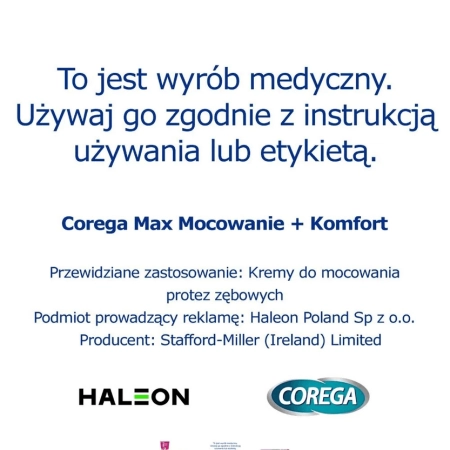 Corega Power Max krem mocujący do protez 40 g, smak neutralny