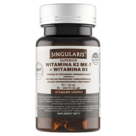 Singularis Witamina K2 MK-7 + D3 2000 IU 60 kapsułek