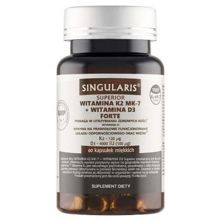 Witamina K2 MK-7 + D3 4000 IU Singularis 60 kapsułek