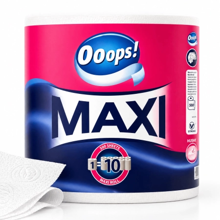 Ręcznik papierowy Ooops Maxi 500 arkuszy 2-warstwowy 100 m