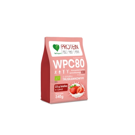 Białko serwatkowe WPC 80 Truskawka BIO 345 g Aliness