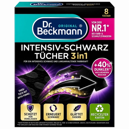 Chusteczki do prania czarnych tkanin Dr. Beckmann 8 szt.